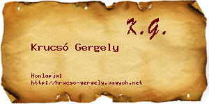 Krucsó Gergely névjegykártya